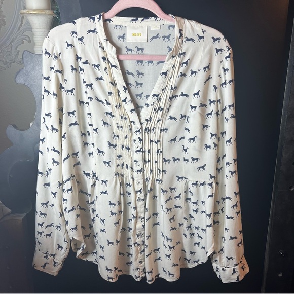 Maeve Cream and Black Blouse - Picture 1 of 7